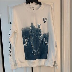 Guinness White and Navy Crewneck Sweater